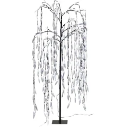 Gifi Arbre de Noël Saule pleureur lumineux 320 LED blanc froid H150cm^ Décoration Extérieure De Noël