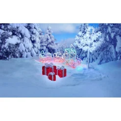 Gifi Arbre lumineux blanc 96 LED blanc^ Décoration Extérieure De Noël