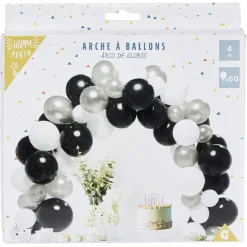 Online Gifi Arche à ballons noir blanc argenté 4m