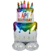 Gifi Ballon alu anniversaire Happy Birthday multicolore H100cm