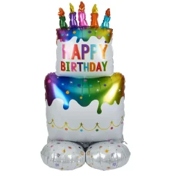 Gifi Ballon alu anniversaire Happy Birthday multicolore H100cm