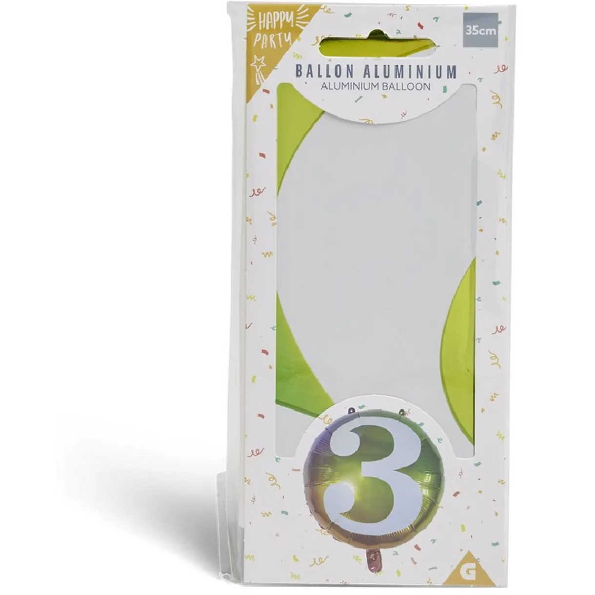 Outlet Gifi Ballon alu chiffre 3 métallisé multicolore Ø45cm