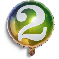Online Gifi Ballon alu chiffre 2 métallisé multicolore Ø45cm