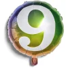 Online Gifi Ballon alu chiffre 9 métallisé multicolore Ø45cm