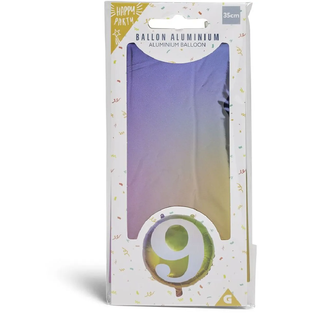 Online Gifi Ballon alu chiffre 9 métallisé multicolore Ø45cm