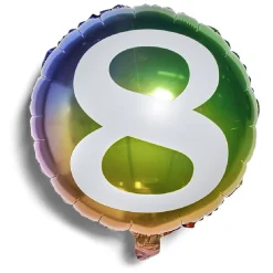 Clearance Gifi Ballon alu chiffre 8 métallisé multicolore Ø45cm