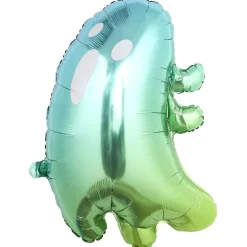 Discount Gifi Ballon aluminium Halloween fantôme bleu-vert 60xH80cm