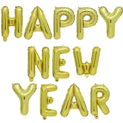 Outlet Gifi Ballon aluminium happy new year doré 34cm