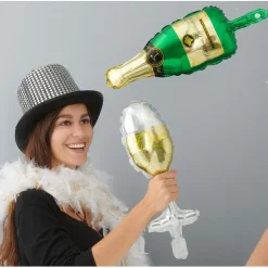 Hot Gifi Ballon baudruche de réveillon forme bouteille ou flûte
