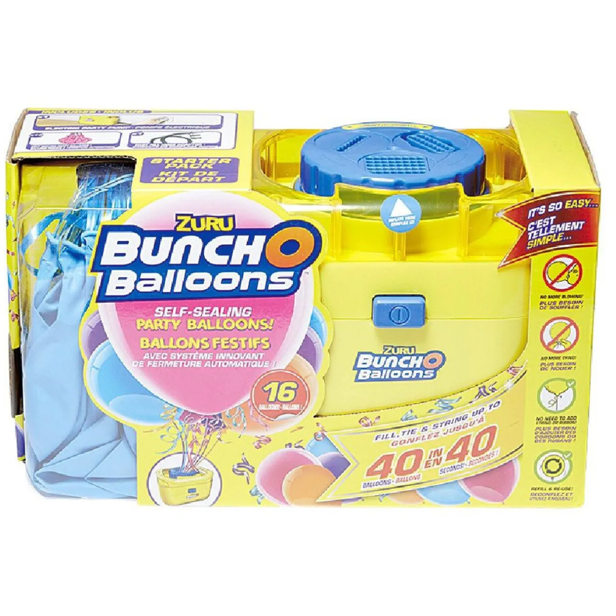 New Gifi Ballon Bleu x16 avec la pompe bunch