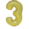 Gifi Ballon chiffre 3 aluminium doré H32 cm