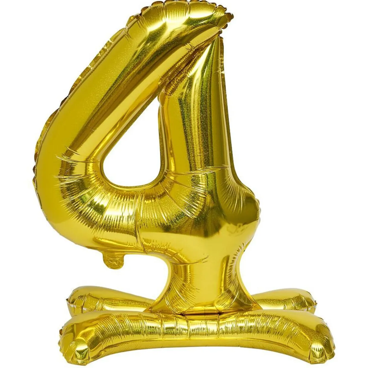 Clearance Gifi Ballon chiffre 4 avec support doré ou argenté 80cm
