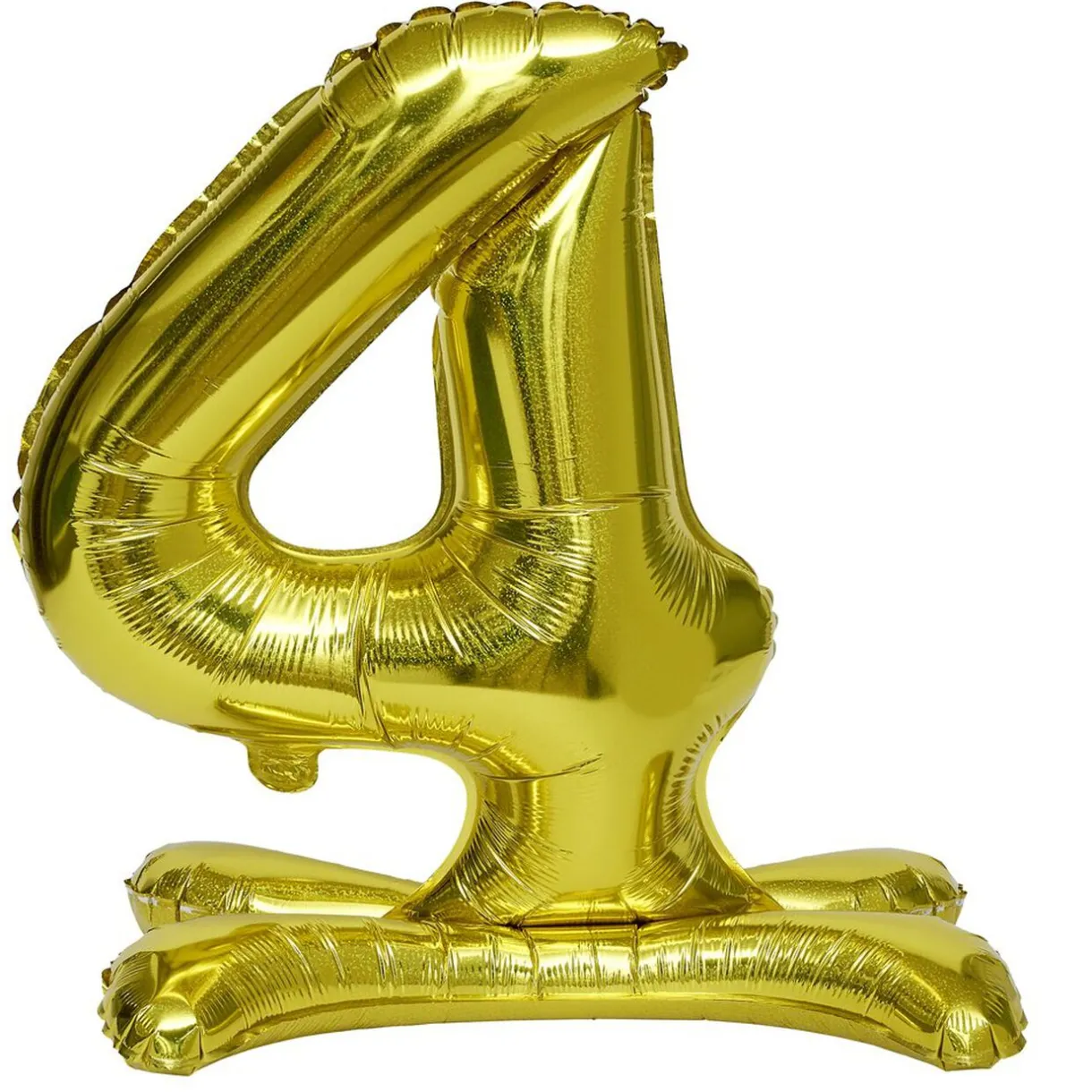 Clearance Gifi Ballon chiffre 4 avec support doré ou argenté 80cm