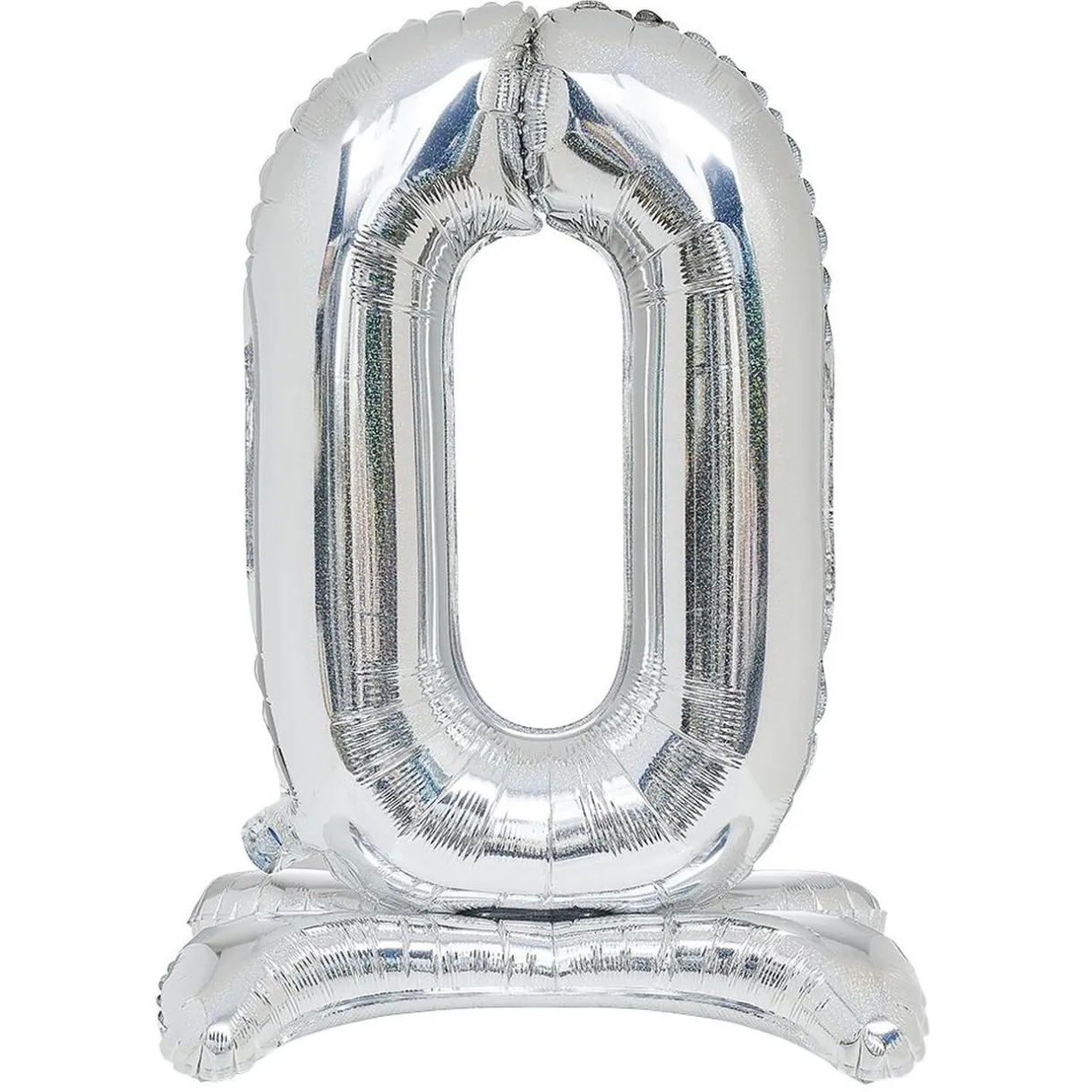 Hot Gifi Ballon chiffre 0 doré ou argenté H80 cm avec support