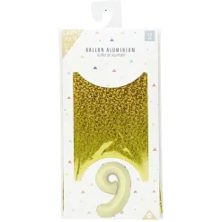 Gifi Ballon chiffre 9 en alu doré ou argenté