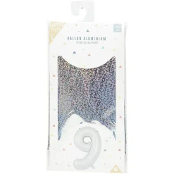 Gifi Ballon chiffre 9 en alu doré ou argenté