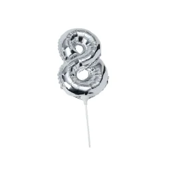 New Gifi Ballon chiffre 8 en aluminium doré/argenté