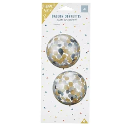 Discount Gifi Ballon confettis argent, noir et doré