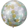 Hot Gifi Ballon confettis rose, doré et vert