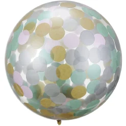 Hot Gifi Ballon confettis rose, doré et vert