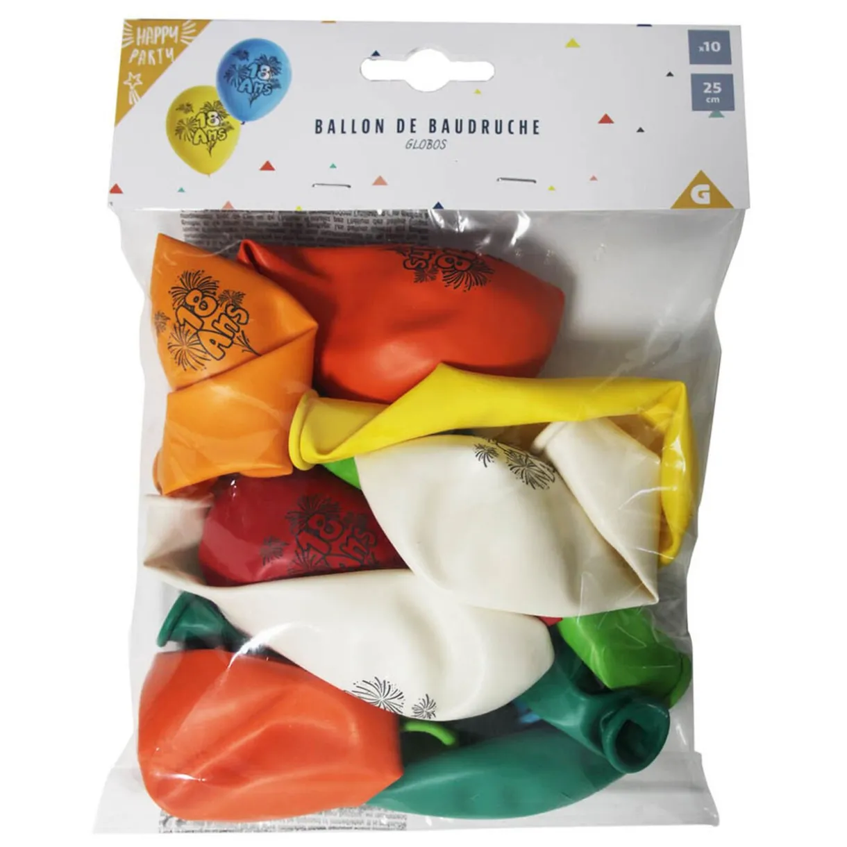 Hot Gifi Ballon de baudruche anniversaire 18 ans multicolore x10