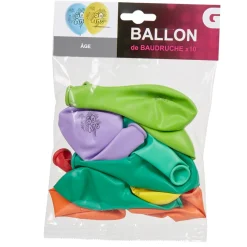 Discount Gifi Ballon de baudruche anniversaire 60 ans multicolore x10