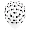 Hot Gifi Ballon de baudruche blanc motif pois gris et noir x8