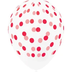 Sale Gifi Ballon de baudruche blanc motif pois rose et rouge x8