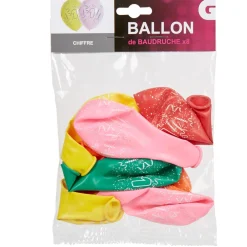 Best Gifi Ballon de baudruche chiffre 1 multicolore x8