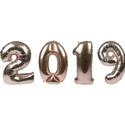Hot Gifi Ballon gonflable chiffre 2019 déco nouvel an H. 34 cm rose gold