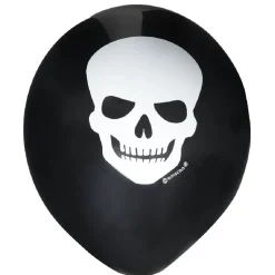 Best Gifi Ballon gonflable latex noir imprimé tête de mort blanc x6