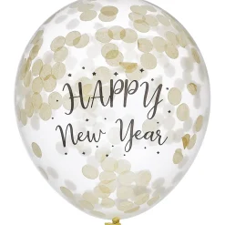 Clearance Gifi Ballon H30cm avec confettis transparent doré x6