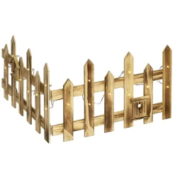 Gifi Barrière en bois lumineuse clôture de Noël 18 LED blanc chaud^ Décoration Intérieure De Noël