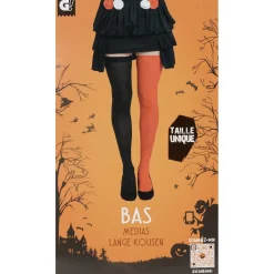 Sale Gifi Bas de collant Halloween orange noir