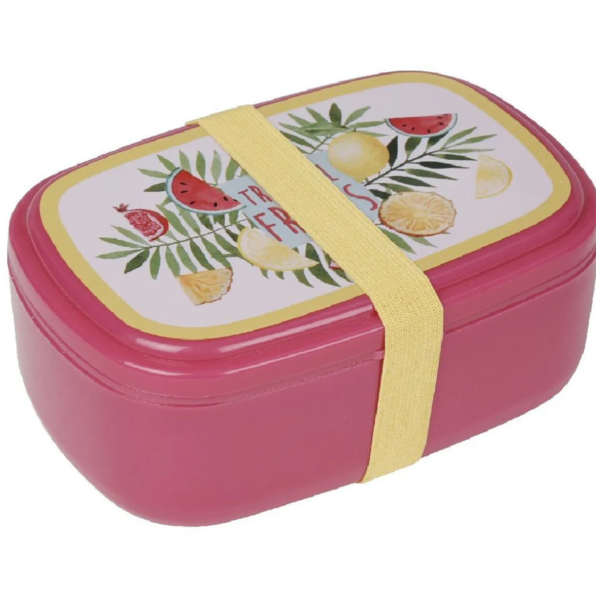 Sale Gifi Bento rose décor fruits exotiques multicolores