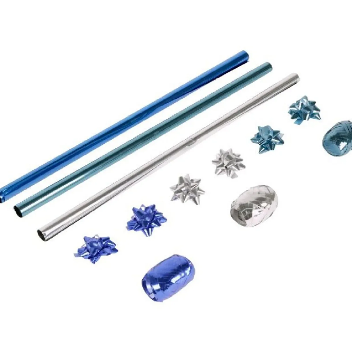 Gifi Bolduc noeud et papier cadeau argenté bleu^ Loisirs Créatifs Et Emballage Cadeau