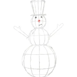 Gifi Bonhomme de neige lumineux blanc 1,5 m^ Décoration Extérieure De Noël