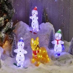 Gifi Bonhomme de neige lumineux 30 LED^ Décoration Extérieure De Noël