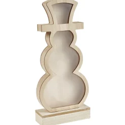 Gifi Bonhomme de neige lumineux en bois à poser H33cm^ Décoration Intérieure De Noël