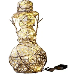 Gifi Bonhomme de neige lumineux 10 LED blanc chaud H40,5 cm^ Décoration Intérieure De Noël
