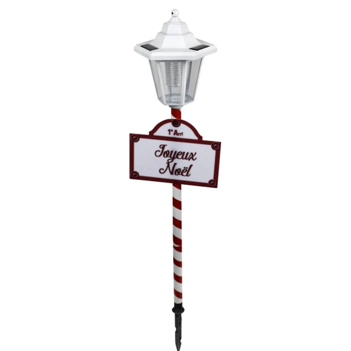 Gifi Borne solaire 1 LED panneau Joyeux Noël^ Décoration Extérieure De Noël