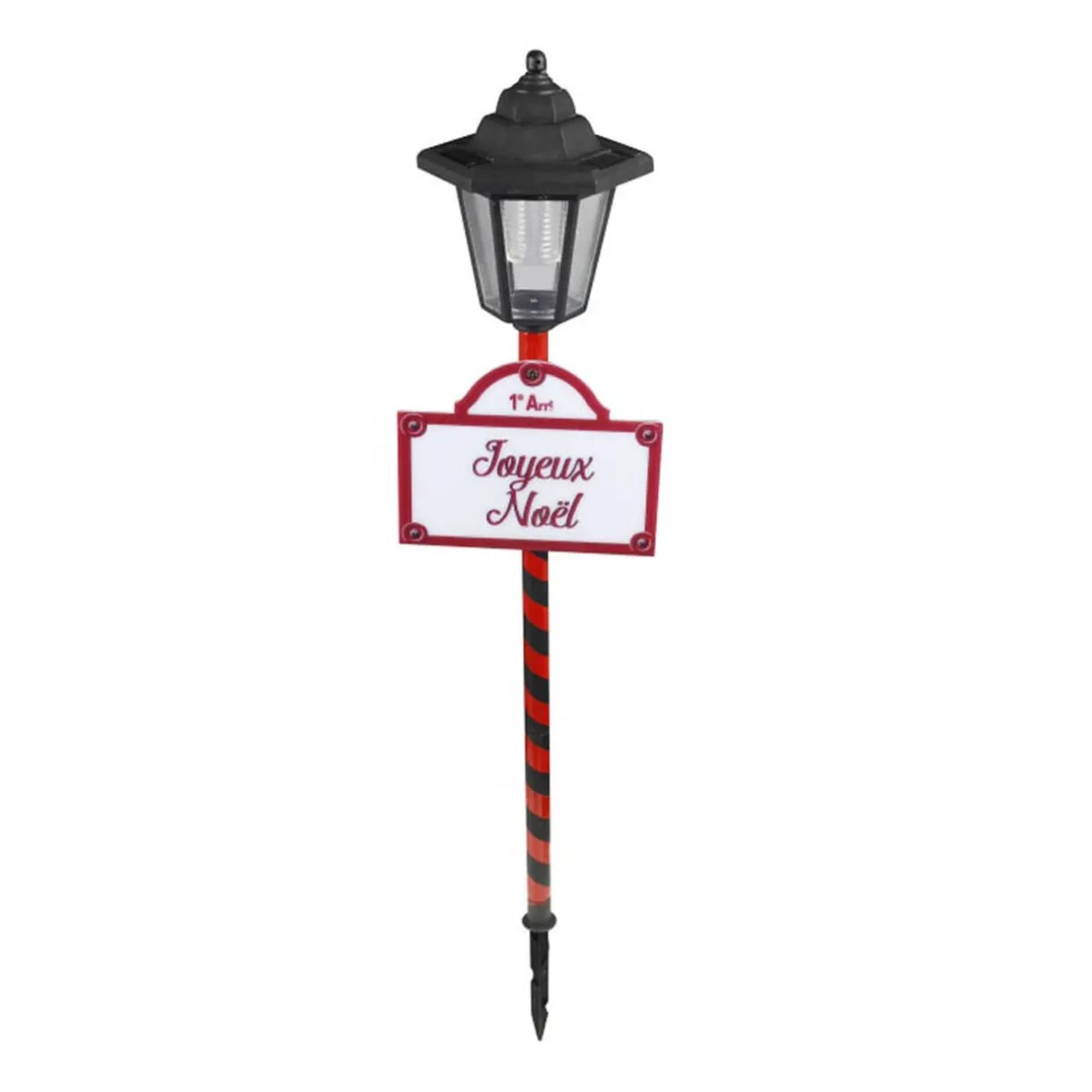 Gifi Borne solaire 1 LED panneau Joyeux Noël^ Décoration Extérieure De Noël