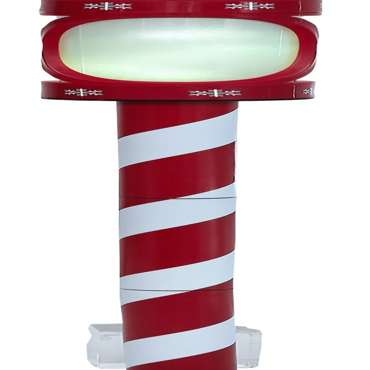 Gifi Borne solaire rouge et blanche 10LED couleurs changeantes H100cm^ Décoration Extérieure De Noël