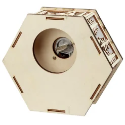 Gifi Boîte à musique village de Noël en bois H15cm^ Décoration Intérieure De Noël