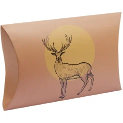 Gifi Boîte cadeau berlingot imprimé renne marron Taille L^ Loisirs Créatifs Et Emballage Cadeau