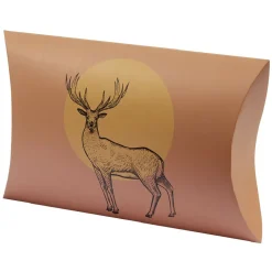 Gifi Boîte cadeau berlingot imprimé renne marron Taille L^ Loisirs Créatifs Et Emballage Cadeau