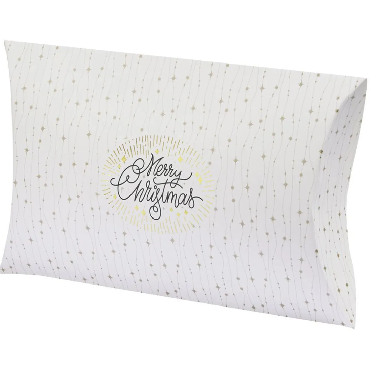 Gifi Boîte cadeau berlingot Noël doré L.34,5 x l.24 x H.4 cm^ Loisirs Créatifs Et Emballage Cadeau