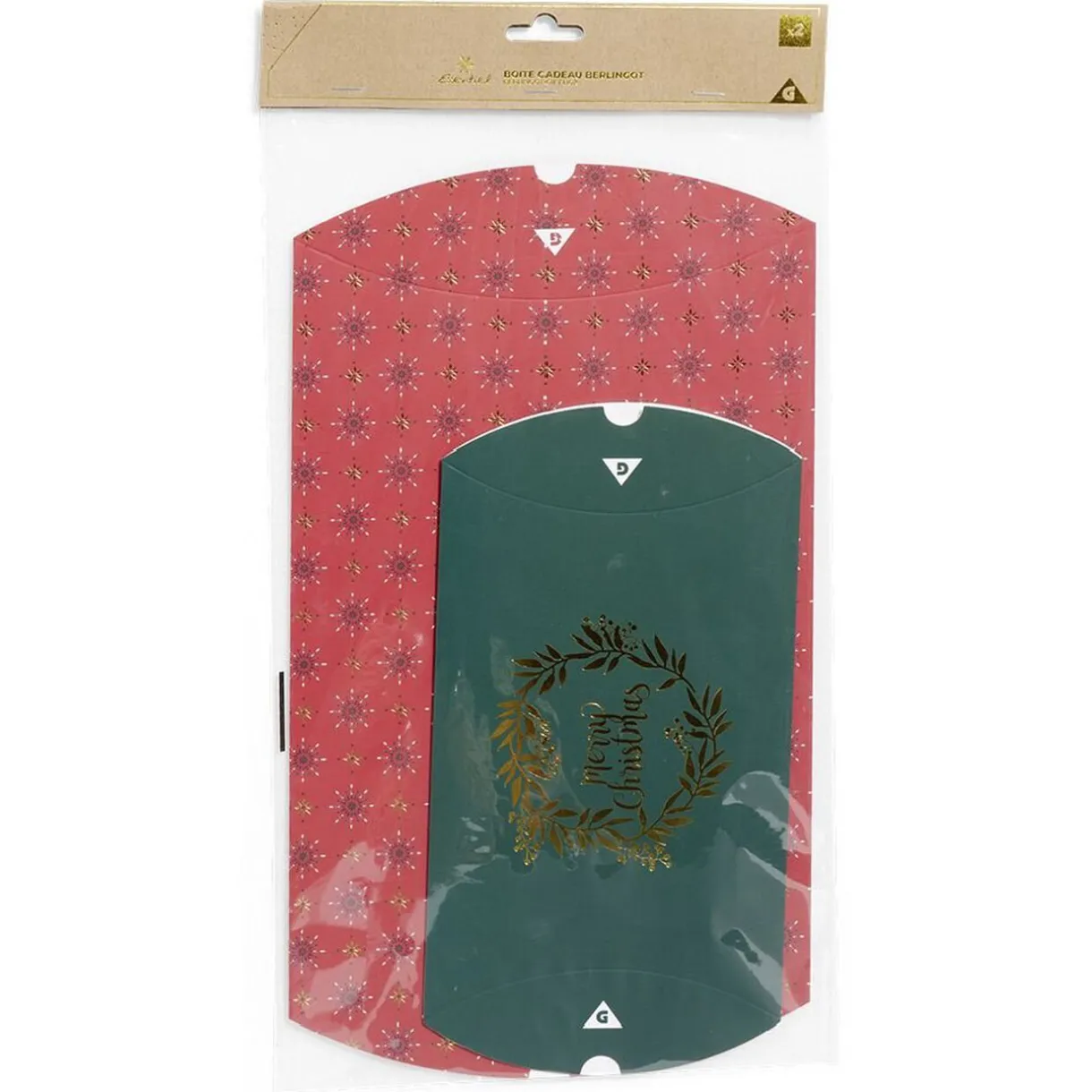 Gifi Boîte cadeau berlingot Noël traditionnel x2^ Loisirs Créatifs Et Emballage Cadeau