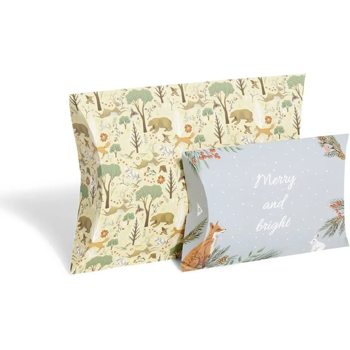 Gifi Boîte cadeau berlingot Noël motif nature x2^ Loisirs Créatifs Et Emballage Cadeau