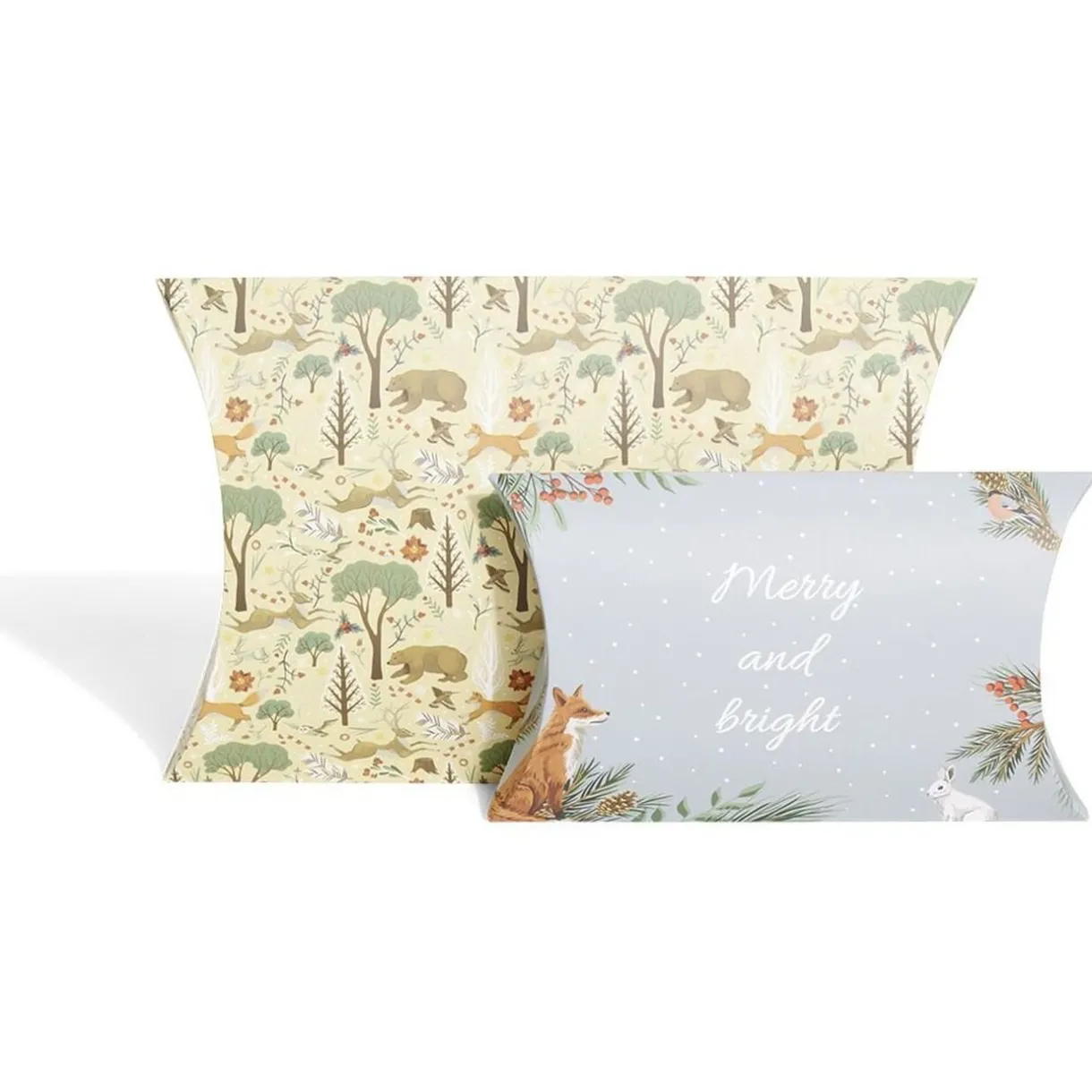 Gifi Boîte cadeau berlingot Noël motif nature x2^ Loisirs Créatifs Et Emballage Cadeau